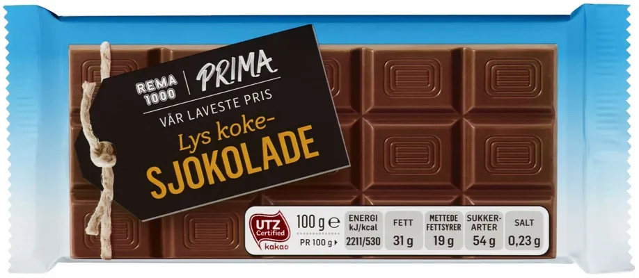 Rema 1000 Kokesjokolade Lys 100g