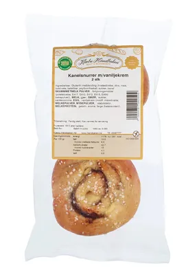 Kanelsnurrer Med Vaniljekrem 2pk 280g Fryst Klæbu Bakeri