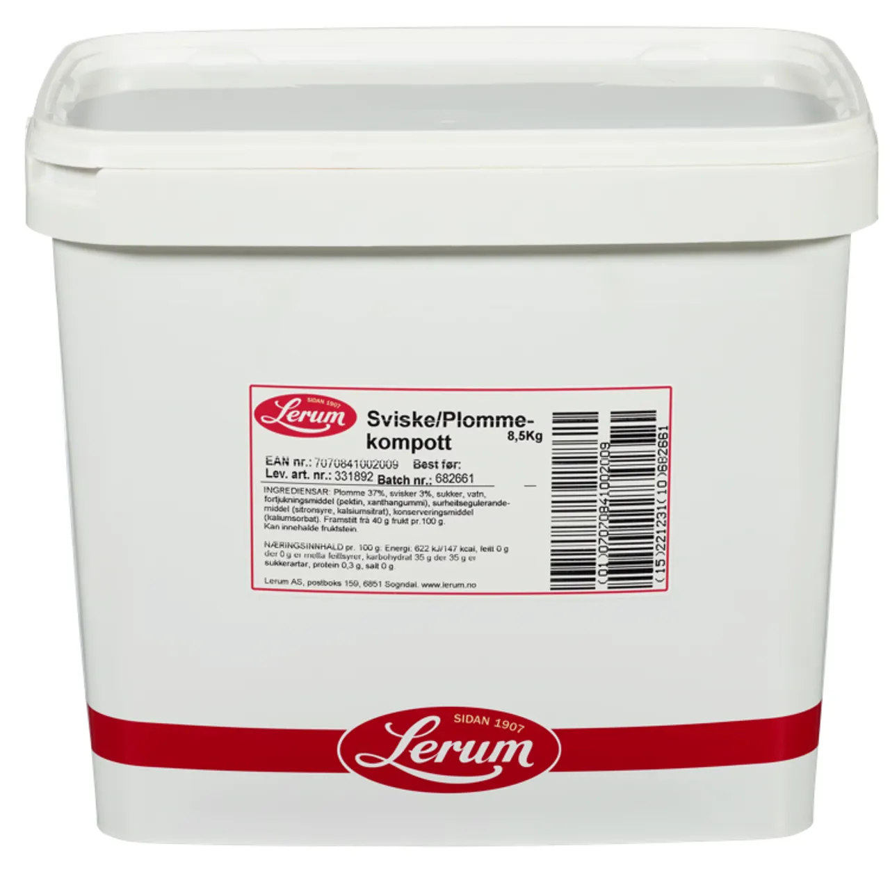 SVISKE/PLOMMEKOMPOTT 8.5 KG LERUM