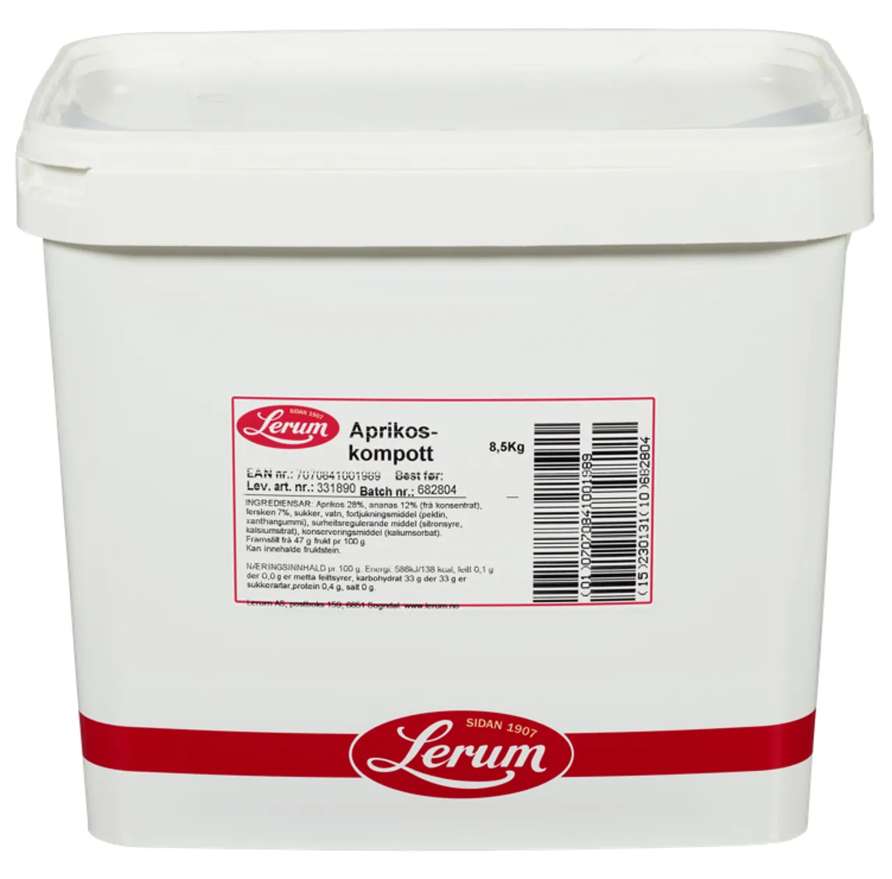 APRIKOSKOMPOTT 8.5KG LERUM