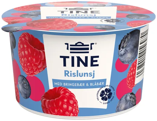 RISLUNSJ BRINGEBÆR/BLÅBÆR 150G TINE RISLUNSJ BRINGEBÆR/BLÅBÆR 150G TINE