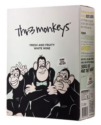 E523508/4 Thr3 Monkeys White Bib 8,5% 3l
