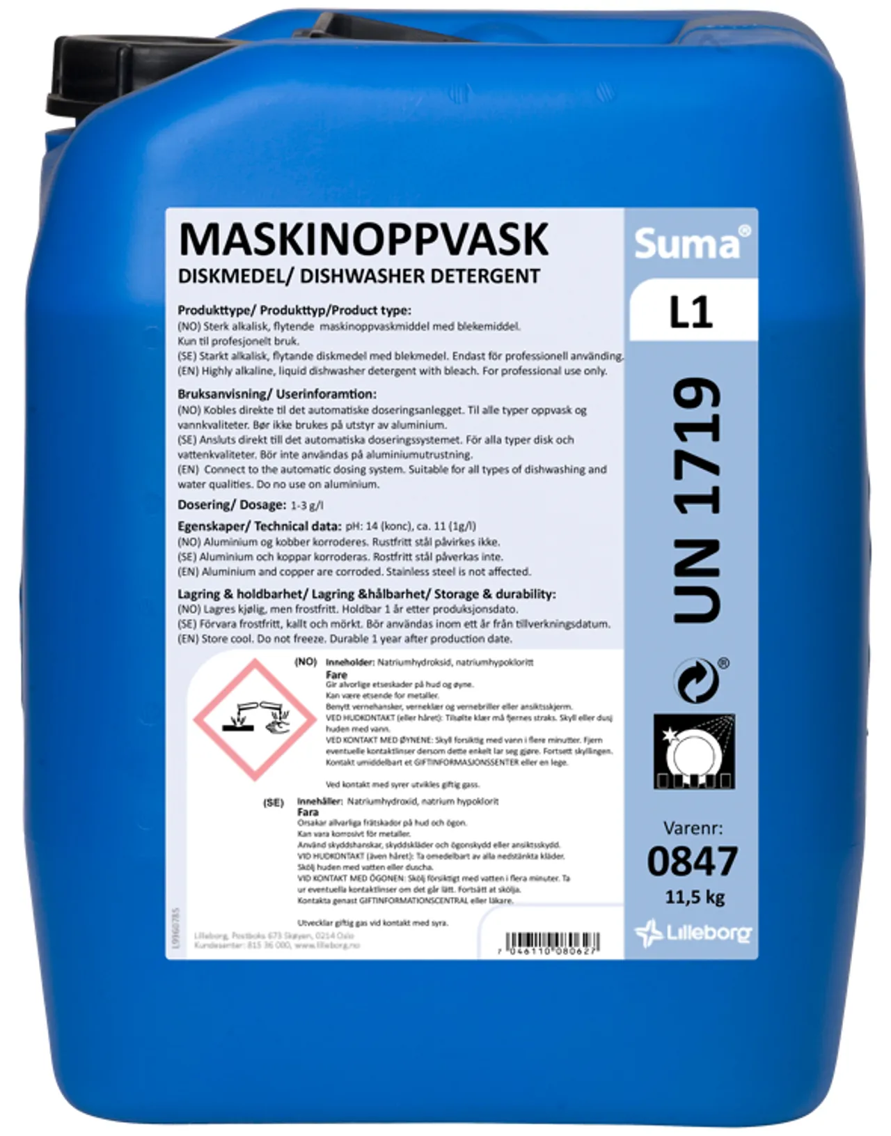 SUMA L1 MASKINOPPVASK