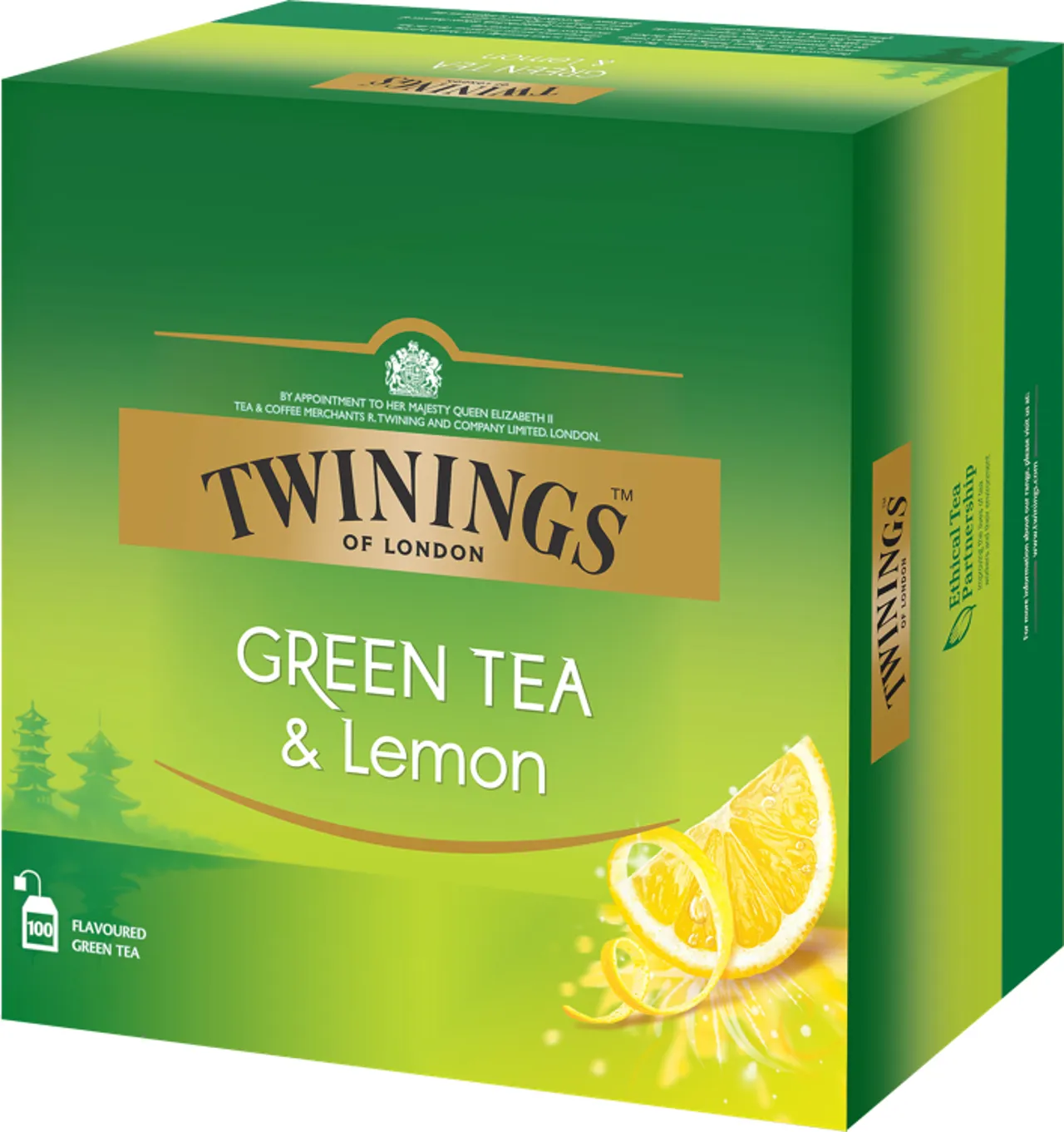 TWININGS GRØNN TE SITRON 100BG