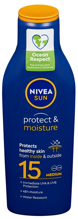 NIVEA SUN PROTECT & MOISTURE SUN LOTION SPF15, 200ML