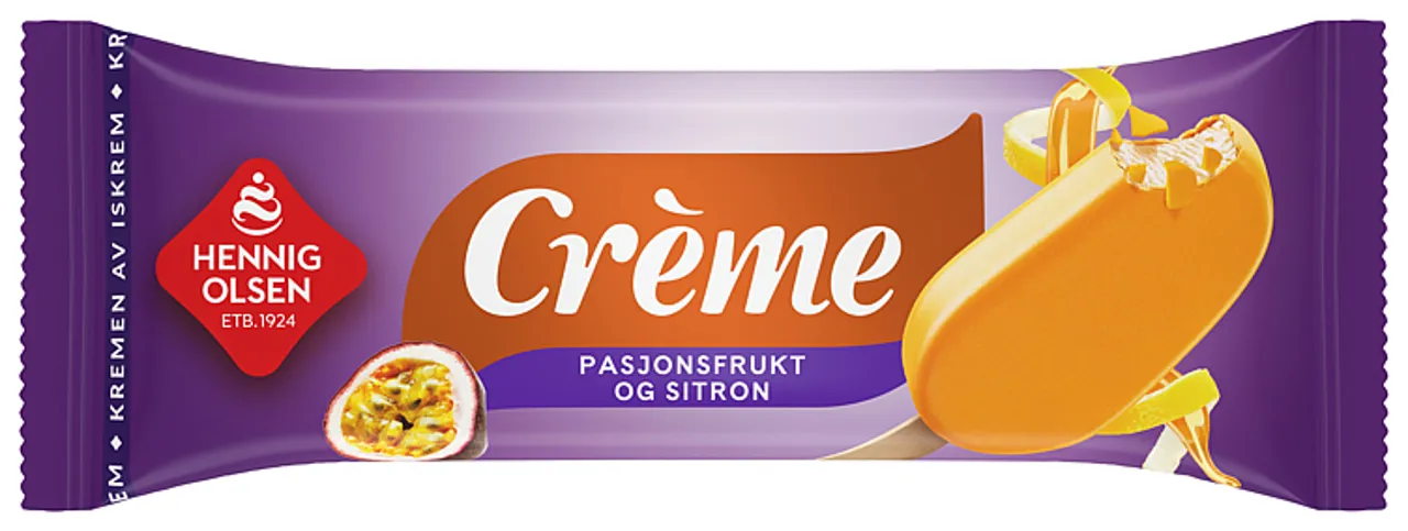 CREME PASJONSFRUKT SITRON FLØTEIS