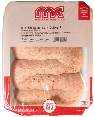 Kjøttdeig Av Svin Meråker Kjøtt 2,5kg