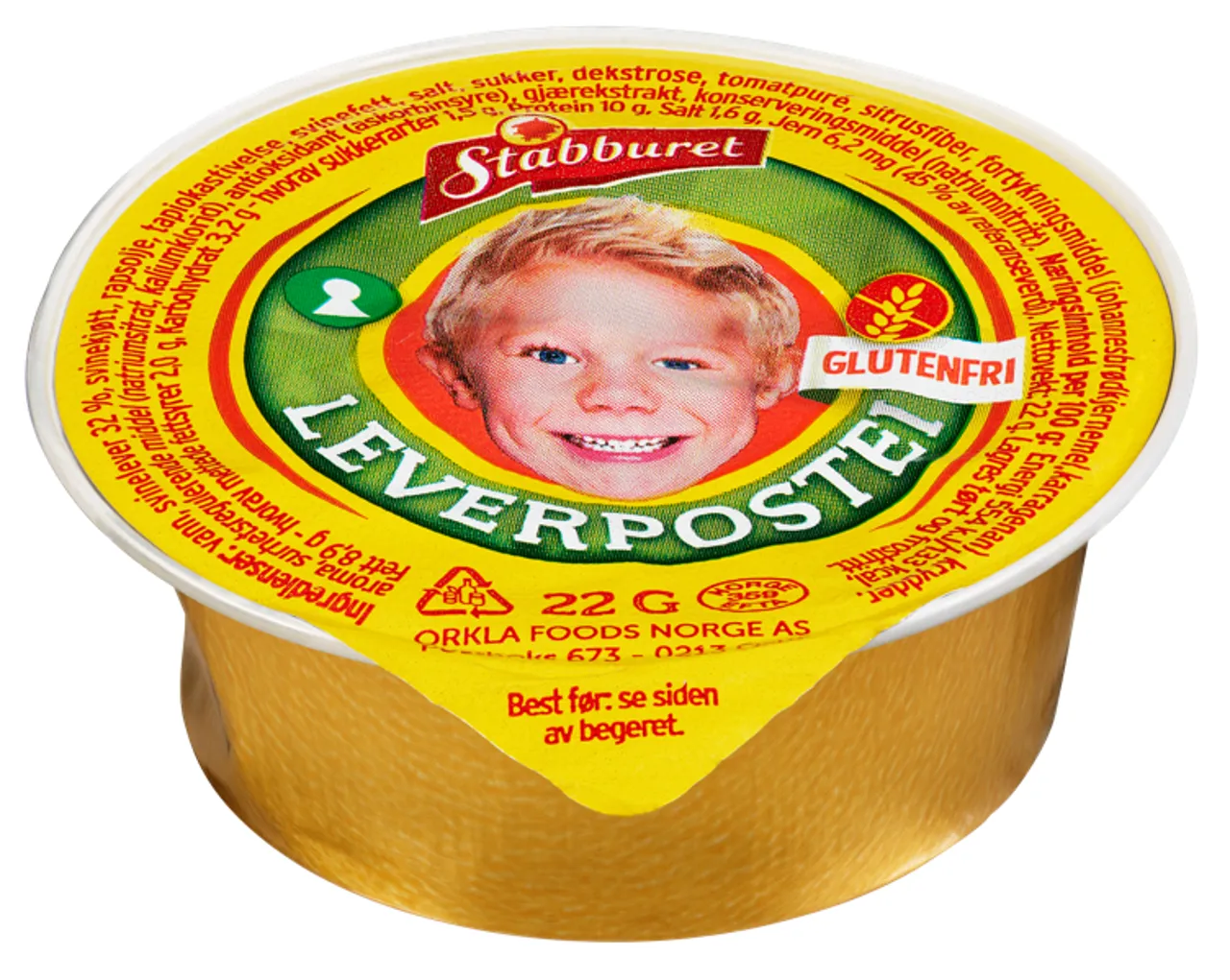 LEVERPOSTEI GLUTENFRI 22G STABBURET