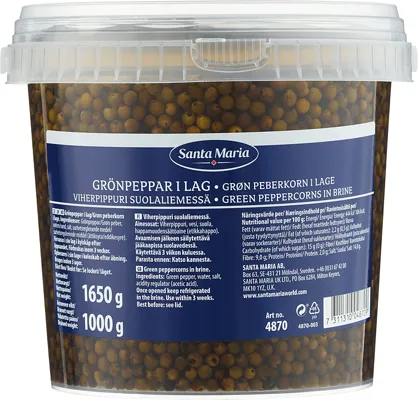 Grønn Pepper I Lake 1650g Santa Maria