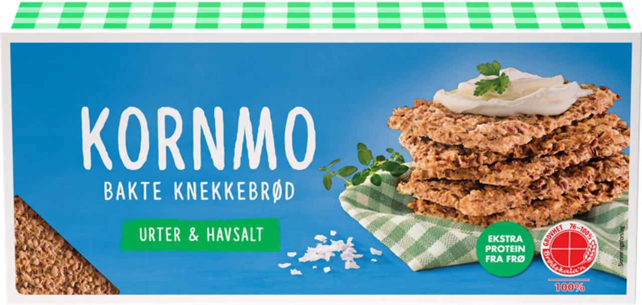 KORNMO KNEKKEBRØD URTER&HAVSA 200G
