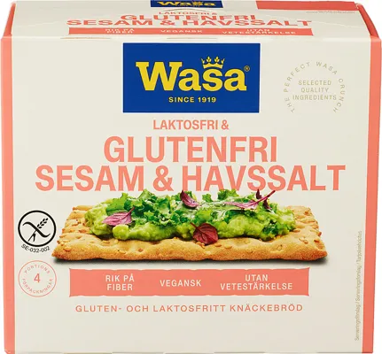 Wasa Knekkebrød Sesam&Havsalt Glutenfri 240g