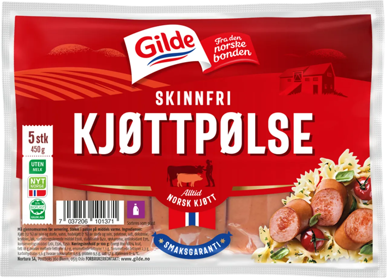 KJØTTPØLSE SKINNFRI 450G