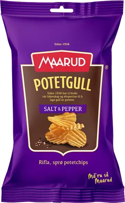 Potetgull Salt & Pepper Rifla 40g Maarud