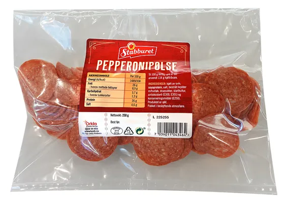 PEPPERONI SKÅRET 250G STABBURET PEPPERONI SKÅRET 250G STABBURET