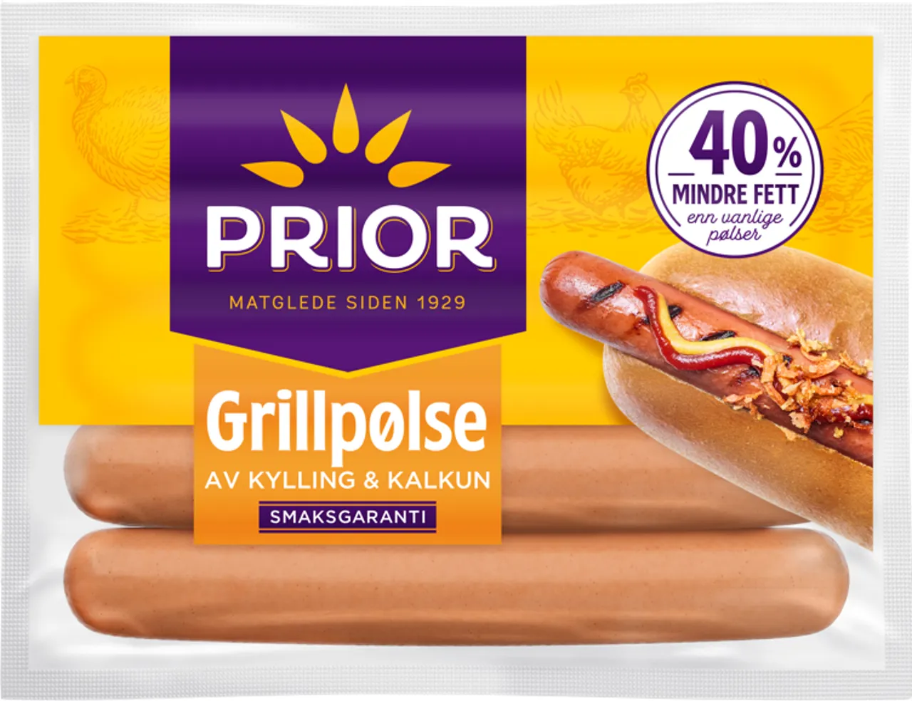 GRILLPØLSER KYLLING/KALKUN 600G
