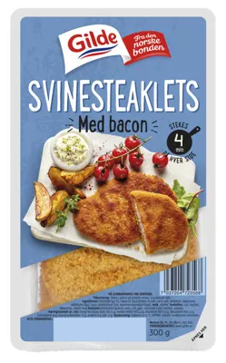SVINESTEAKLETS MED BACON 300G SVINESTEAKLETS MED BACON 300G
