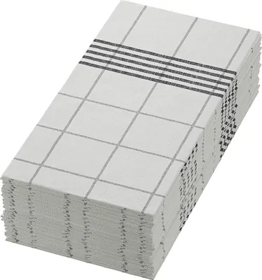 Serv.Towel Napkin M.Grå Ruter 1/8br