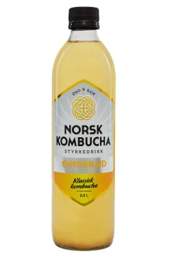 NORSK KOMBUCHA 0,5L,GUL GINGERADE NORSK KOMBUCHA 0,5L,GUL GINGERADE