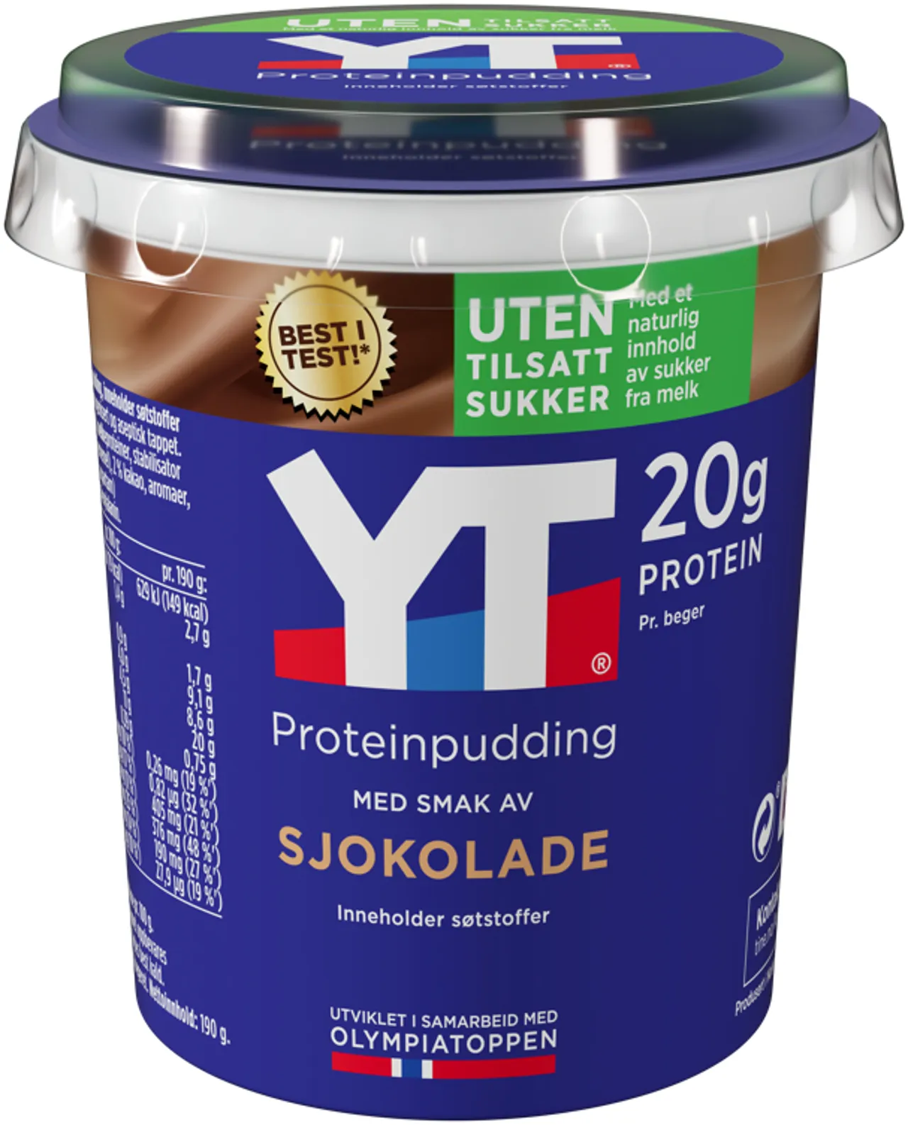 YT PROTEIN SJOKOPUDDING 190G TINE