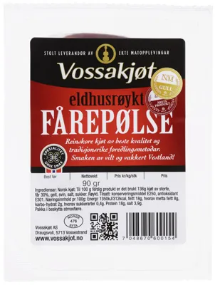 Eldhusrøykt Fårepølse 90 G Vossakjøt