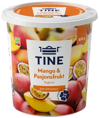 YOGHURT MANGO/PASJON 850G TINE YOGHURT MANGO/PASJON 850G TINE