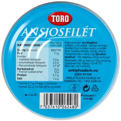 Ansjosfilet 200g Toro