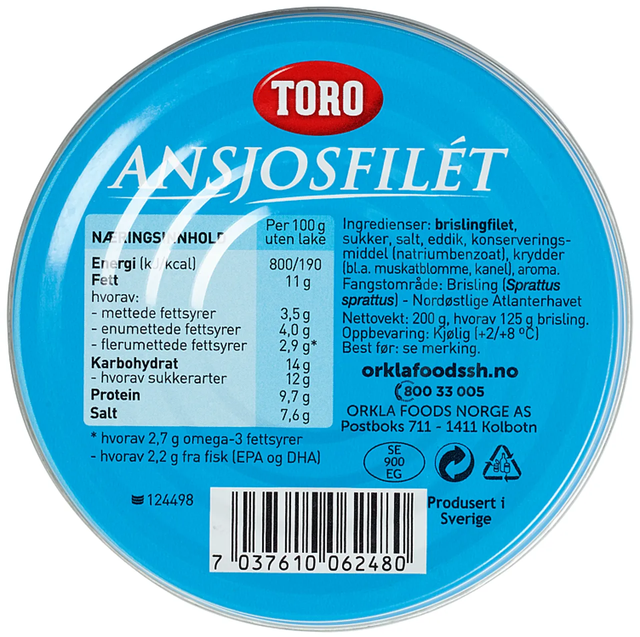 ANSJOSFILET 200G TORO