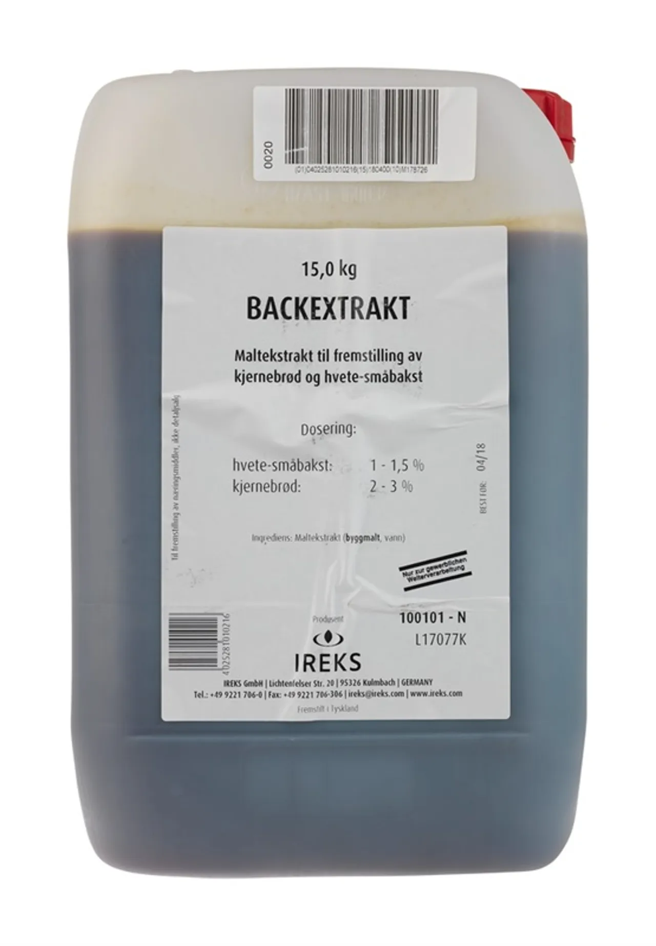 IREKS BACKEXTRAKT KANNE 15 L