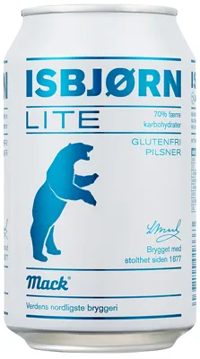 ISBJØRN LITE GLUTENFRI 0,33L BX MACK ISBJØRN LITE GLUTENFRI 0,33L BX MACK