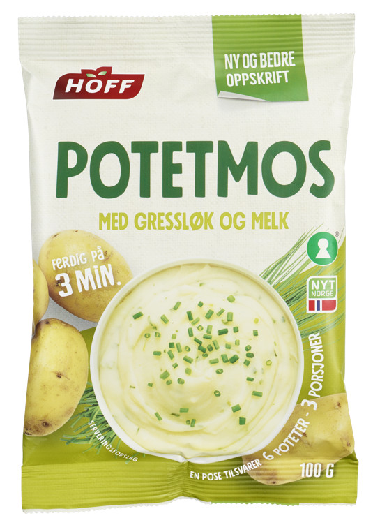 HOFF POTETMOS MED GRESSLØK OG MELK, 100G