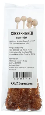 Sukkerpinner Brune 6stk Candy