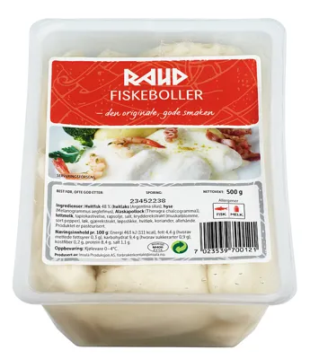 FISKEBOLLER 500G RAUD FISKEBOLLER 500G RAUD