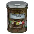 OLIVEN TAGGIASCA I OLJE U/STEN 180G CASTELLINO