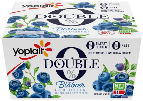 Double 0 Blåbær 4x125g Yoplait