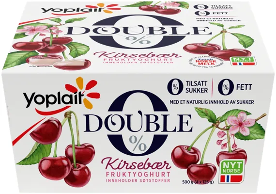 DOUBLE 0 KIRSEBÆR 4X125G YOPLAIT DOUBLE 0 KIRSEBÆR 4X125G YOPLAIT