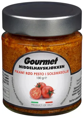 PESTO RØD SOLTØRKET TOMAT I SOLSIKKE OLJE 130G PESTO RØD SOLTØRKET TOMAT I SOLSIKKE OLJE 130G