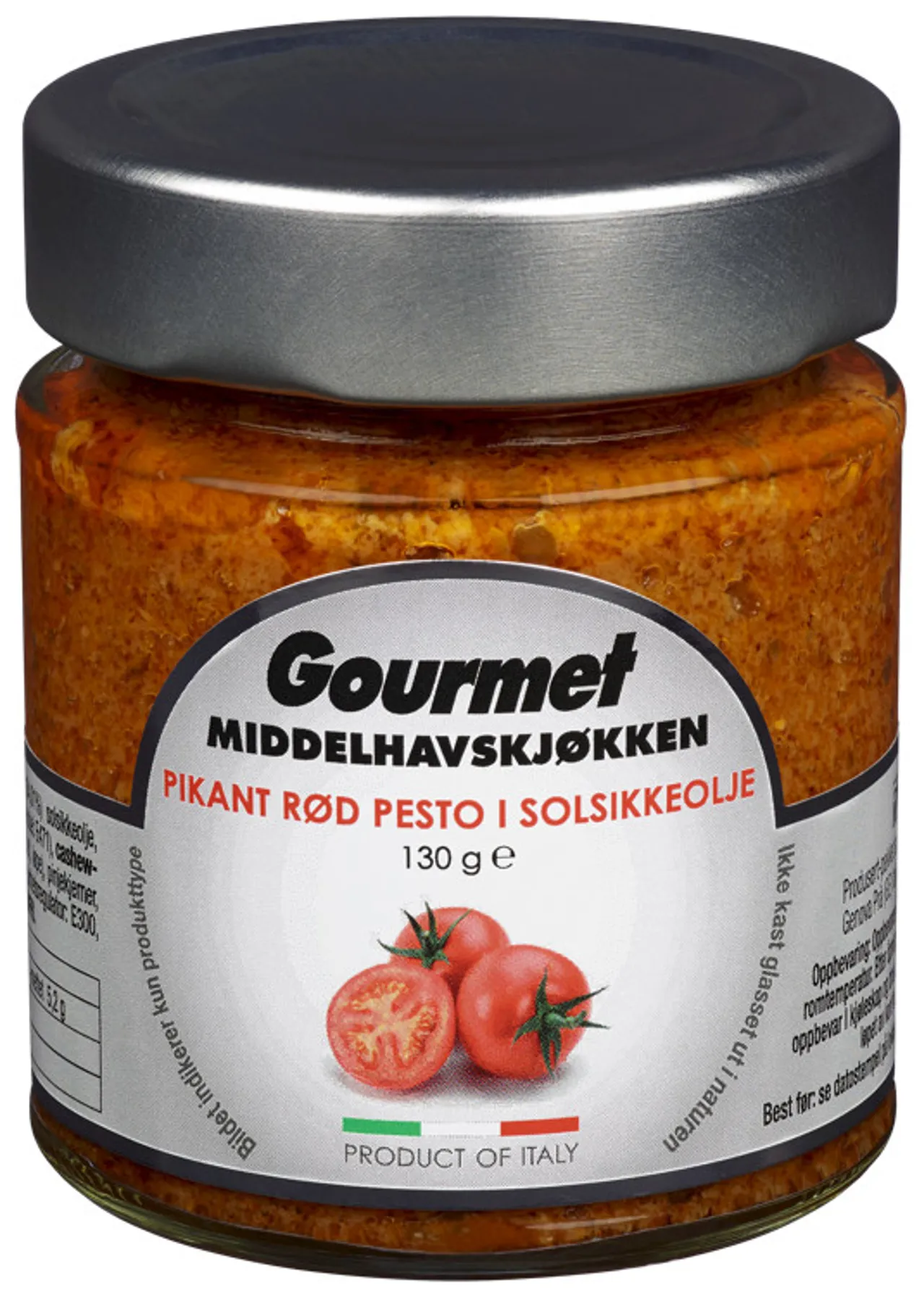 PESTO RØD SOLTØRKET TOMAT I SOLSIKKE OLJE 130G