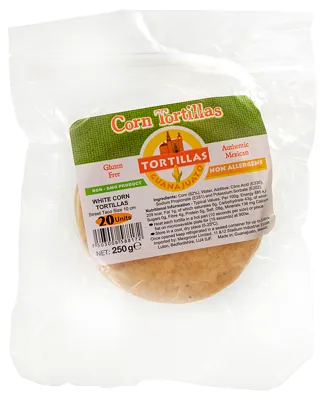 Tortilla Guanajuato White Corn 10cm 250g