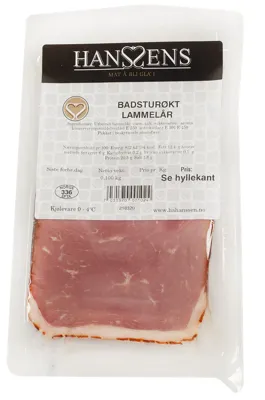Badsturøkt Lammelår 100g Hanssens