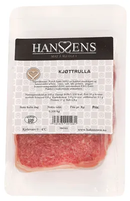 KJØTTRULLA SK.100G HANSSENS KJØTTRULLA SK.100G HANSSENS