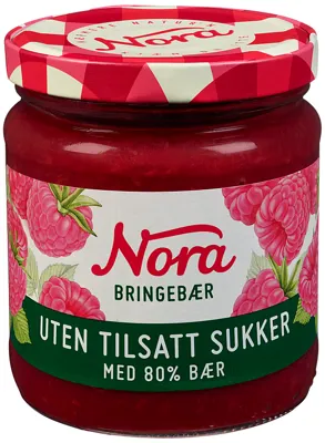 BRINGEBÆR U TILSATT SUKKER 275G NORA BRINGEBÆR U TILSATT SUKKER 275G NORA