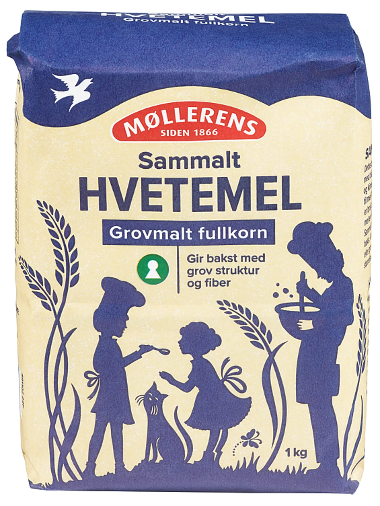 HVETEMEL SAMMALT GROVMALT, 1KG MØLLERENS