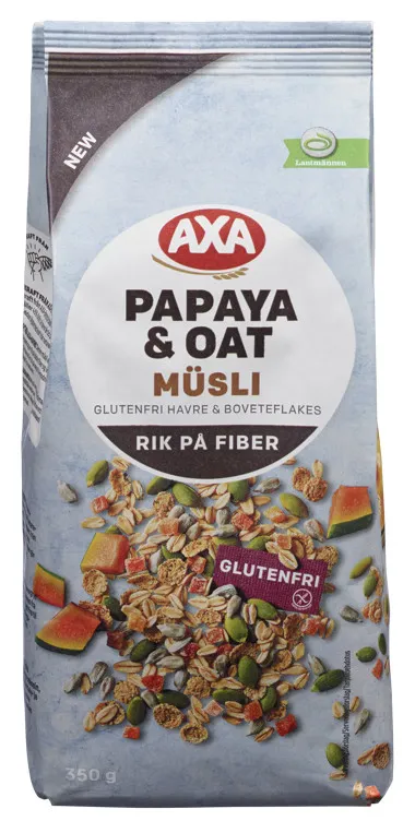 AXA MÜSLI PAPAYA GLUTENFRI 350G AXA MÜSLI PAPAYA GLUTENFRI 350G