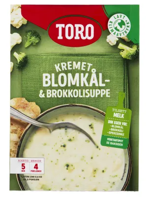 BLOMKÅL/BROKKOLISUPPE 65G TORO BLOMKÅL/BROKKOLISUPPE 65G TORO