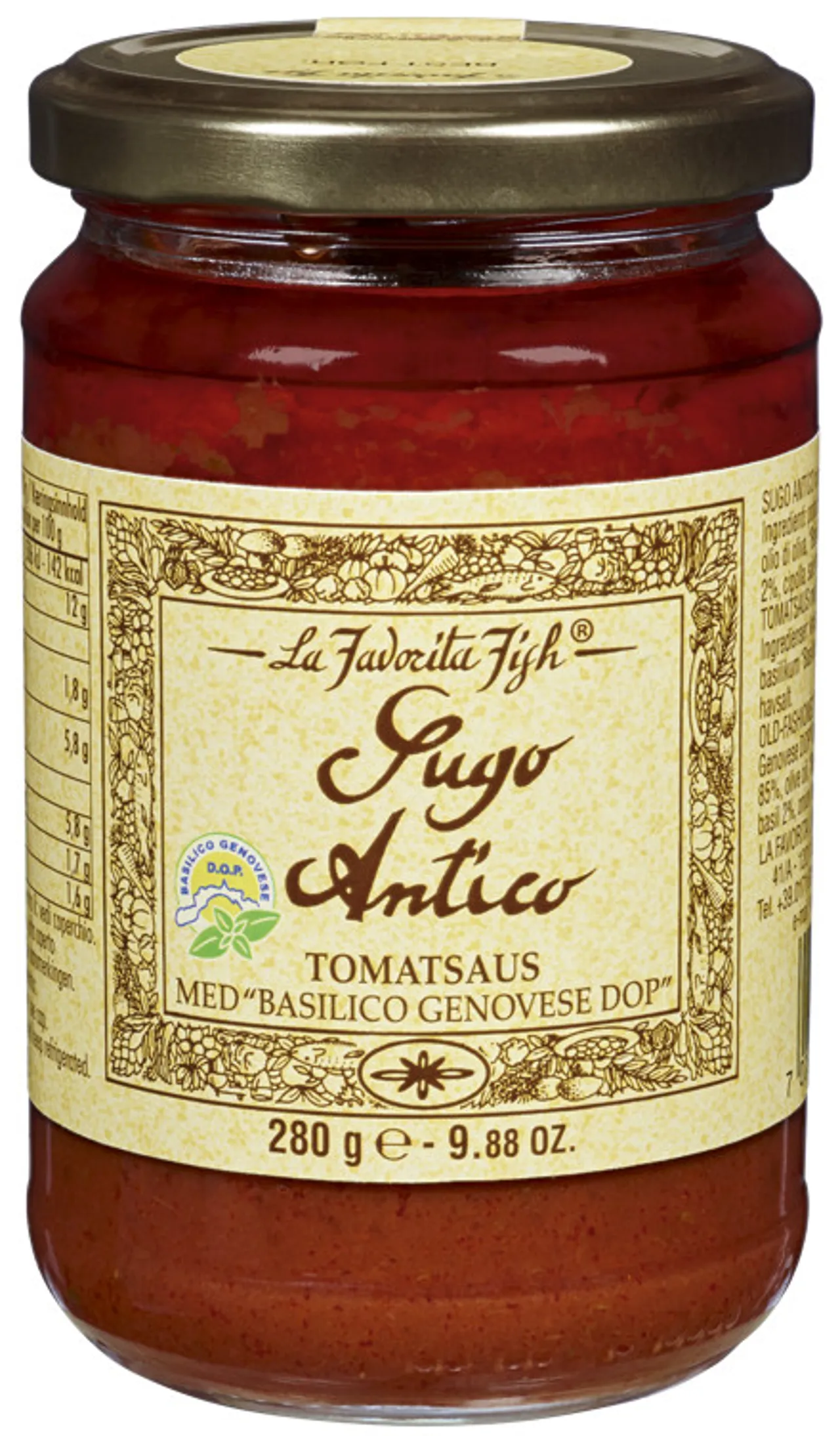 TOMATSAUS BASILIKUM 280G