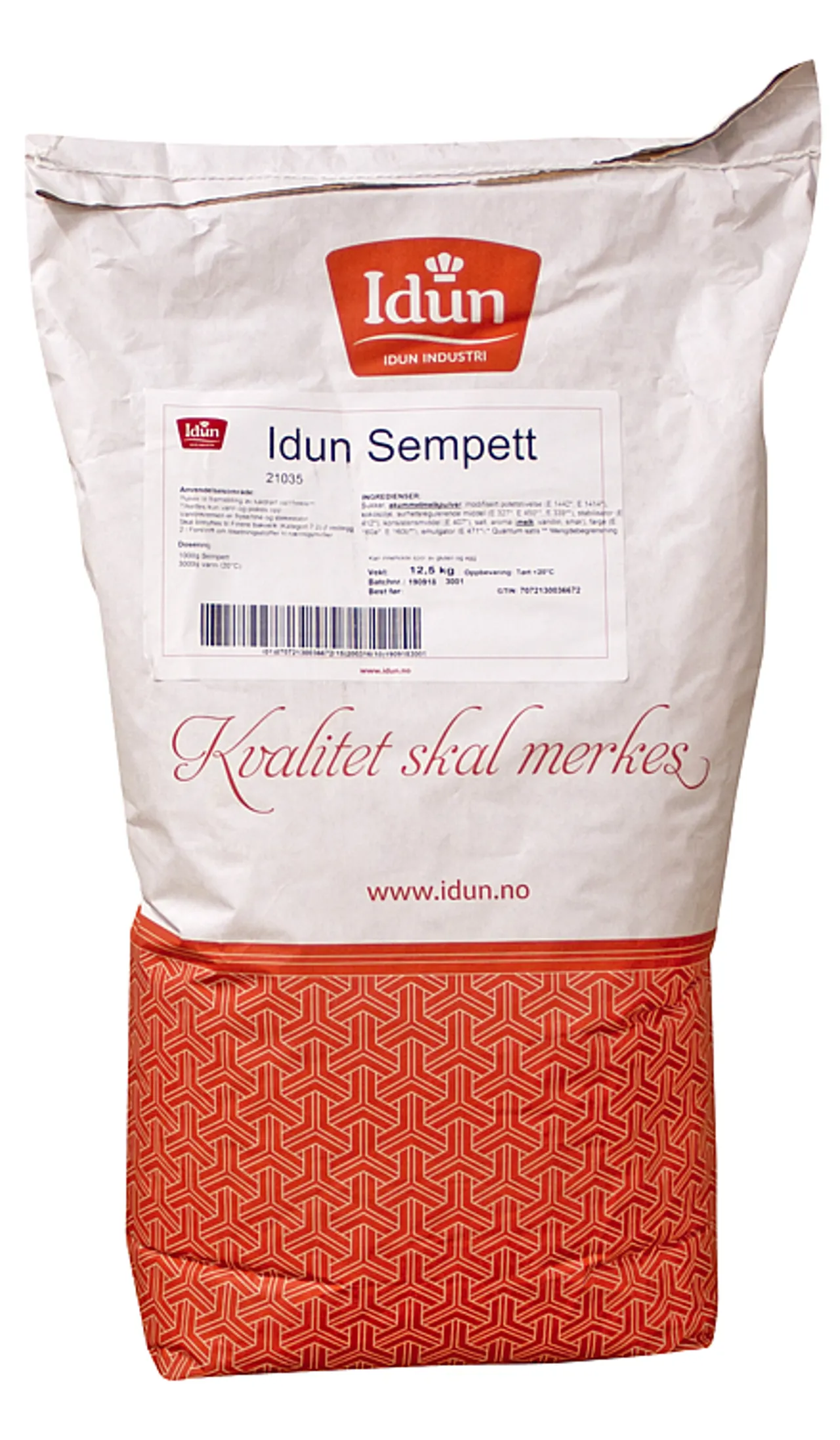 IDUN SEMPETT KALDRØRT VANILJEKREM SEKK 12.5 KG