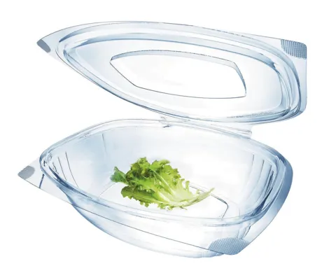 SALATBEGER MED HENGSLET LOKK 750ML I MILJØVENNLIG RPET MATER SALATBEGER MED HENGSLET LOKK 750ML I MILJØVENNLIG RPET MATER