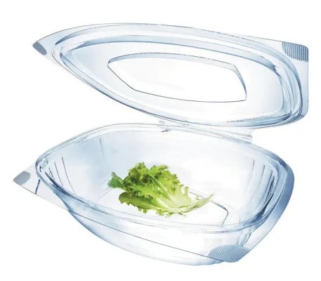 SALATBEGER MED HENGSLET LOKK 500ML I MILJØVENNLIG RPET MATER SALATBEGER MED HENGSLET LOKK 500ML I MILJØVENNLIG RPET MATER