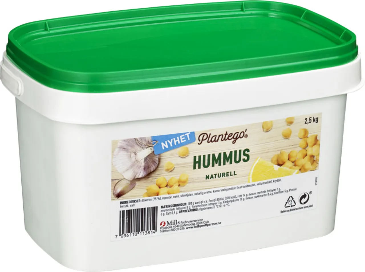 PLANTEGO' HUMMUS NATURELL 2.5KG