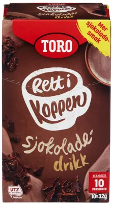 TORO RETT I KOPPEN SJOKOLADEDRIKK 10X32G TORO RETT I KOPPEN SJOKOLADEDRIKK 10X32G
